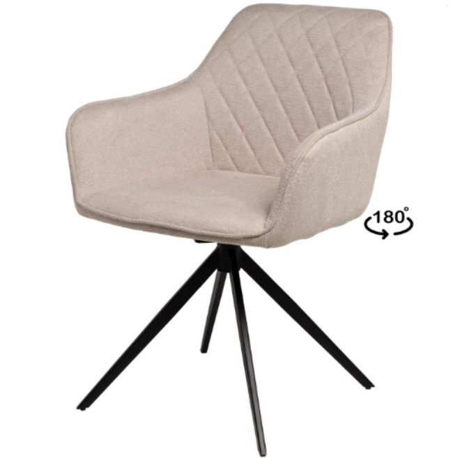 Silla Amalia 180º tapizado beige