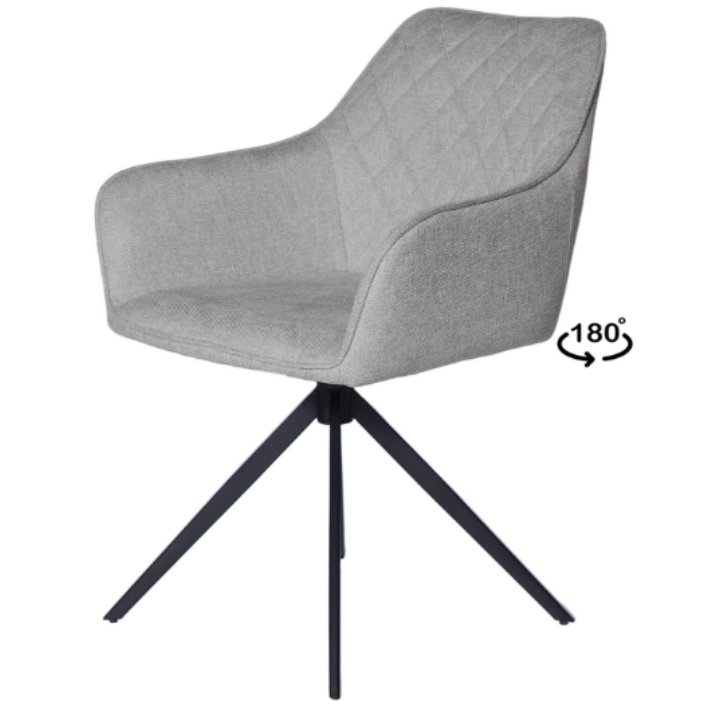 Silla Amalia 180º tapizado gris claro