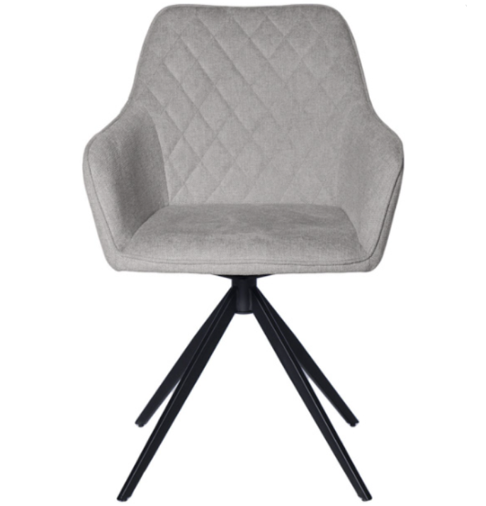 Silla Amalia 180º tapizado gris claro