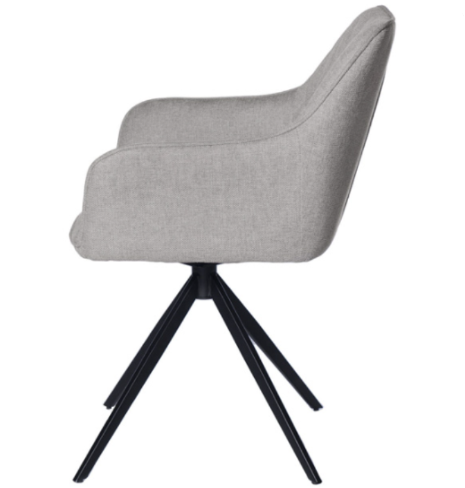 Silla Amalia 180º tapizado gris claro