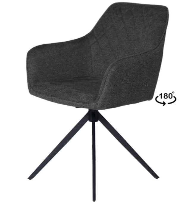 Silla Amalia 180º tapizado gris oscuro