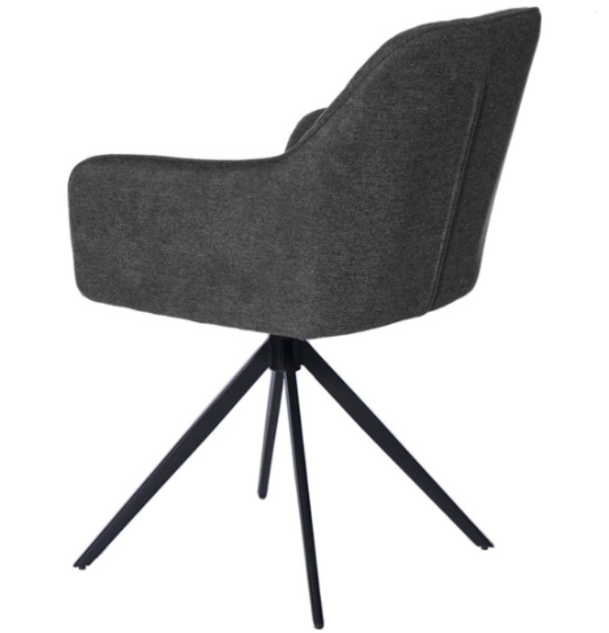 Silla Amalia 180º tapizado gris oscuro