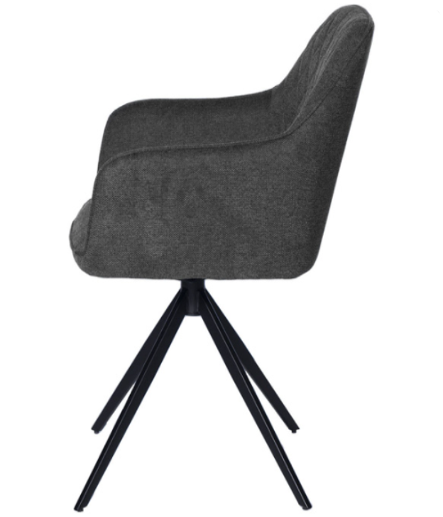 Silla Amalia 180º tapizado gris oscuro