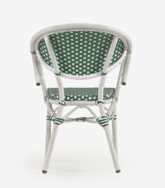 Silla con brazos bistro Arles new ratan verde