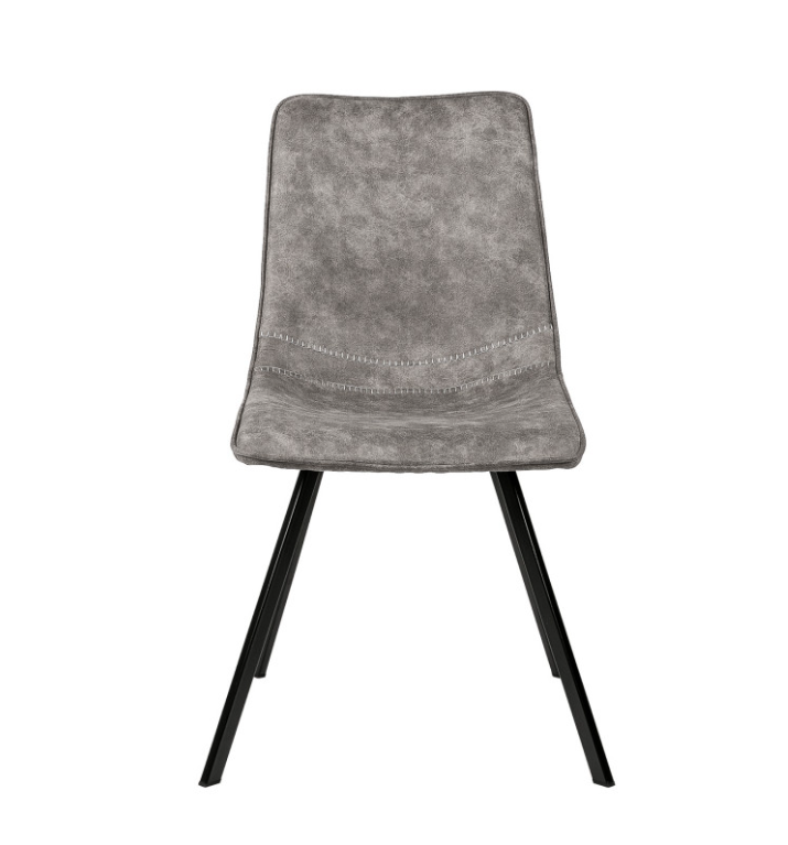 Silla Berta efecto cuero en color gris claro