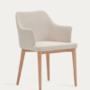 Silla Nau nordica brazos chenilla beige