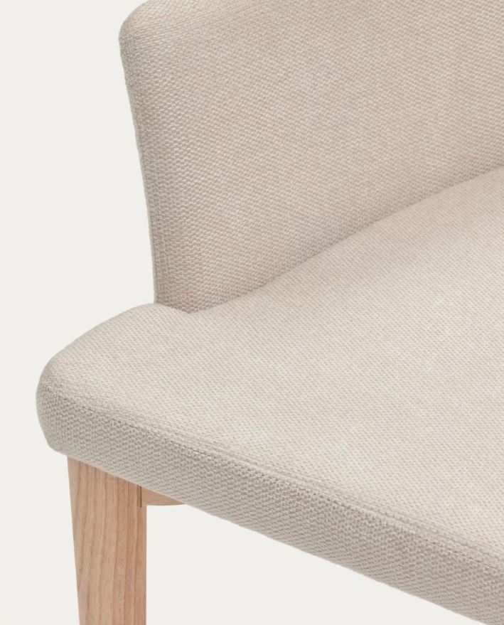 Silla Nau nordica brazos chenilla beige