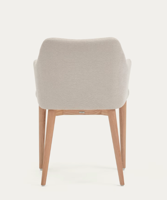 Silla Nau nordica brazos chenilla beige