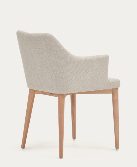 Silla Nau nordica brazos chenilla beige