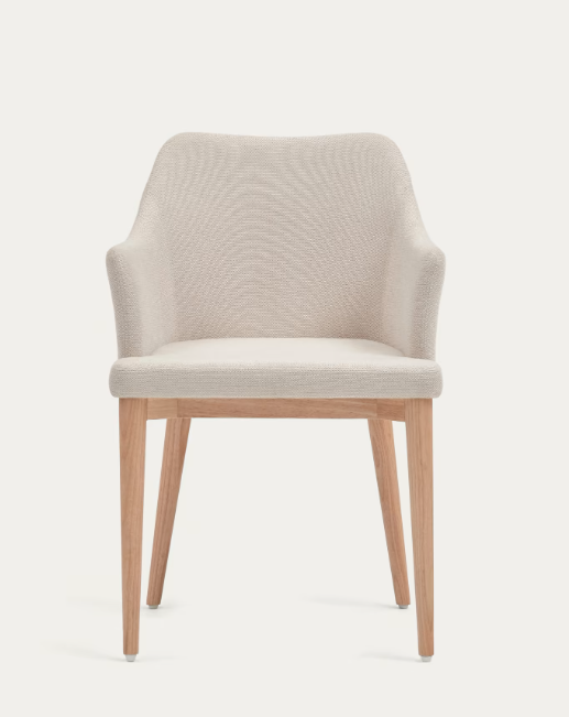 Silla Nau nordica brazos chenilla beige