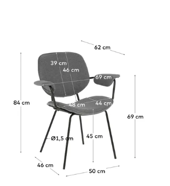 Silla con brazos Zante gris claro