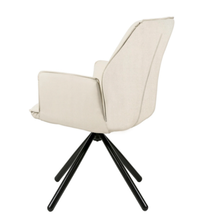 Silla giratoria con reposabrazos Carlyn beige