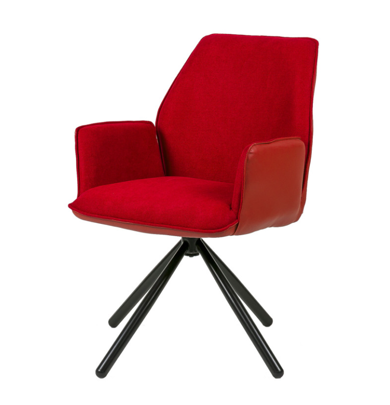 Silla giratoria con reposabrazos Carlyn rojo