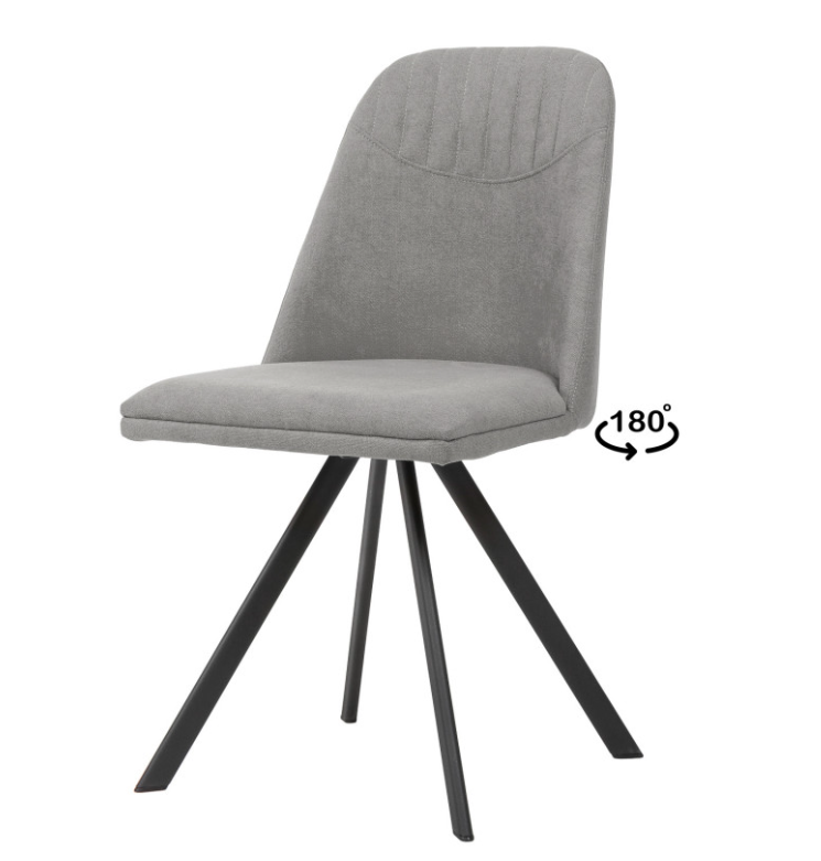 Silla giratoria 180º Cris tela color gris claro