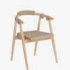 Silla Calma new madera maciza eucalipto efecto roble y cuerda beige