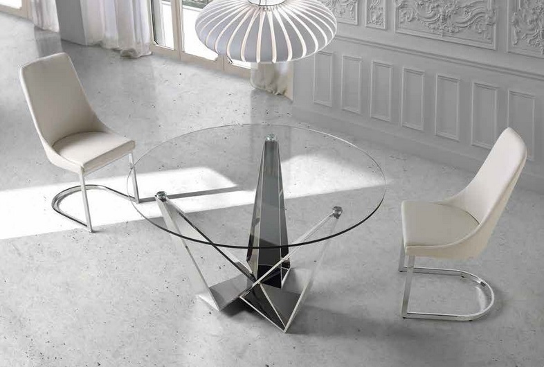 Silla de comedor Brandi ecopiel blanco acero