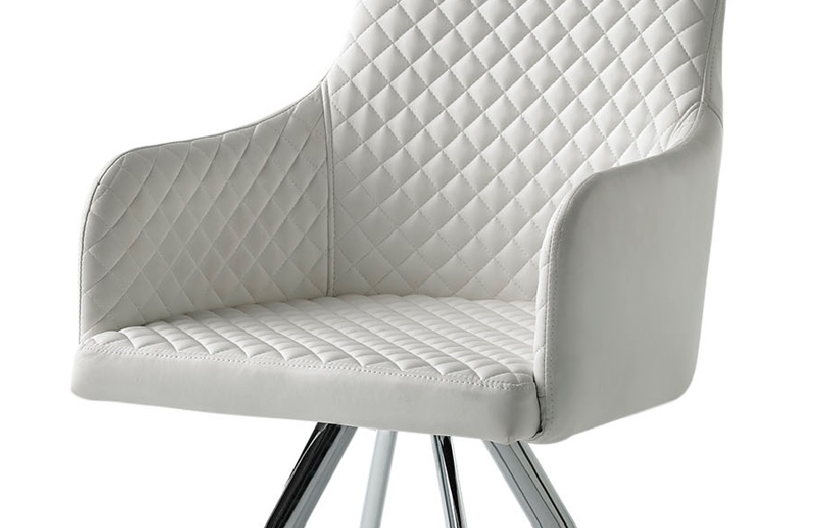 Silla giratoria con brazos polipiel blanco DC-112