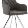 Silla giratoria con brazos polipiel gris DC-112