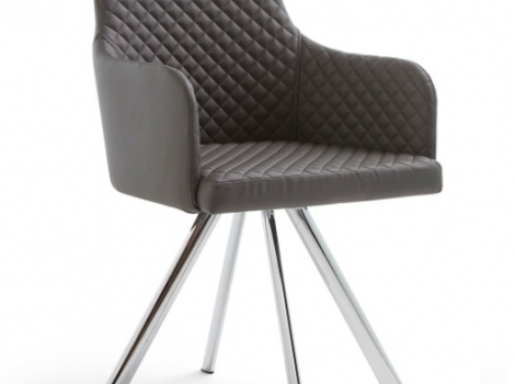 Silla giratoria con brazos polipiel gris DC-112