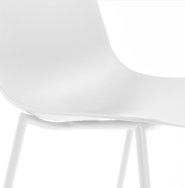 Silla metal plastico blanco Easy