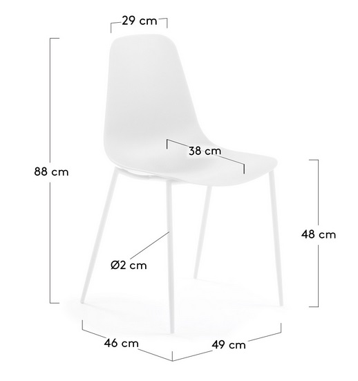 Silla metal plastico blanco Easy