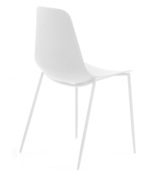 Silla metal plastico blanco Easy