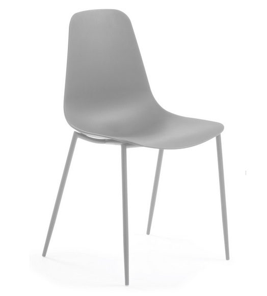 Silla metal plastico gris Easy