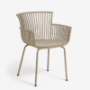 Silla de exterior Etam polipropileno y acero beige