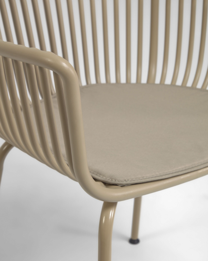 Silla de exterior Etam polipropileno y acero beige