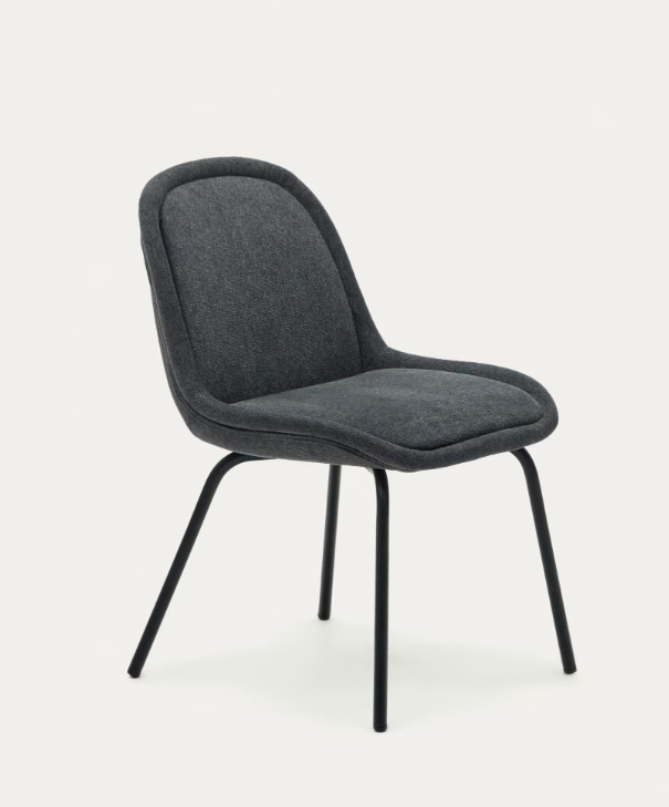 Silla de diseño Fina chenilla gris oscuro