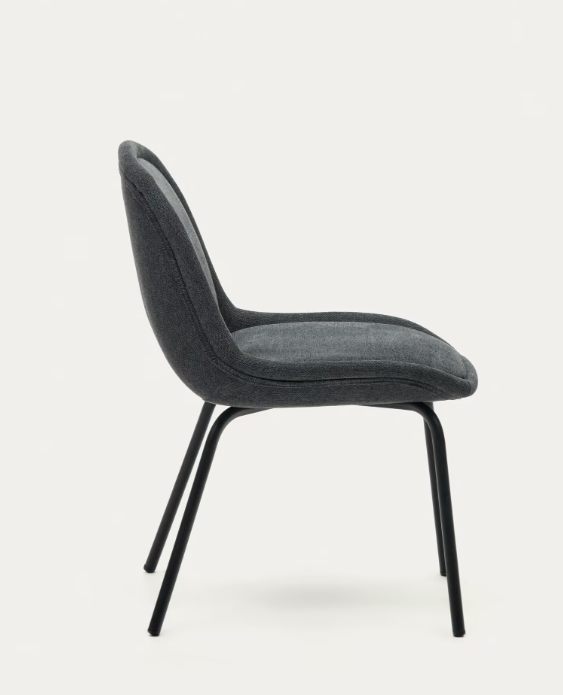 Silla de diseño Fina chenilla gris oscuro