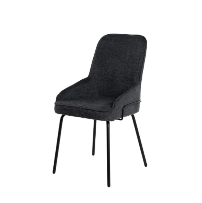 Silla Gwen tapizado gris oscuro