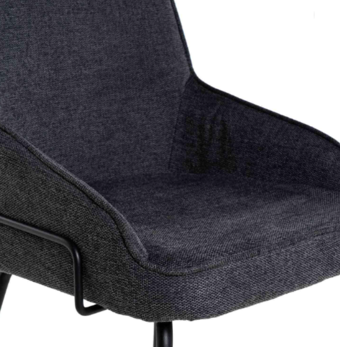 Silla Gwen tapizado gris oscuro