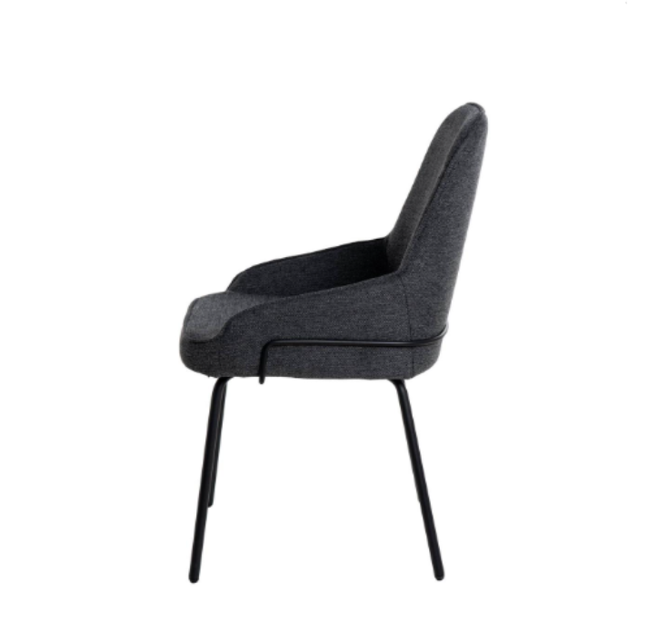 Silla Gwen tapizado gris oscuro