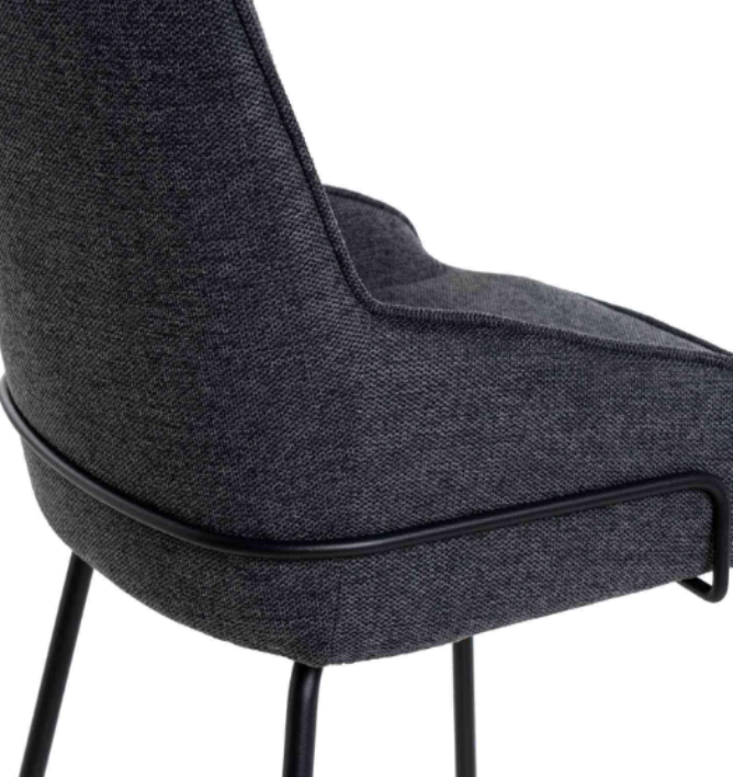 Silla Gwen tapizado gris oscuro