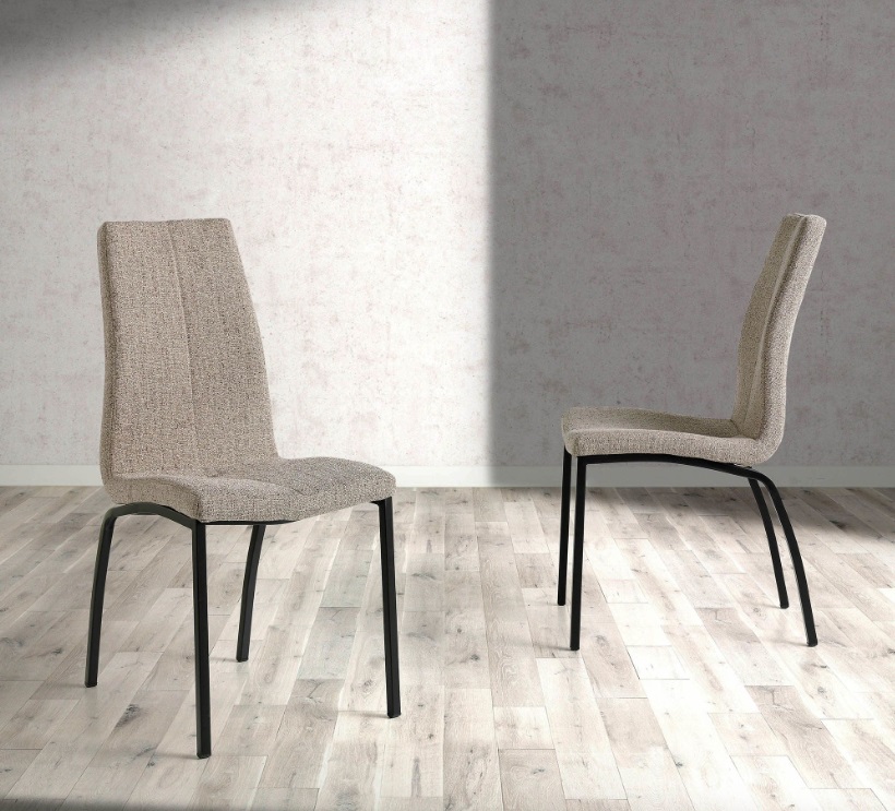 Silla de comedor tela beige claro