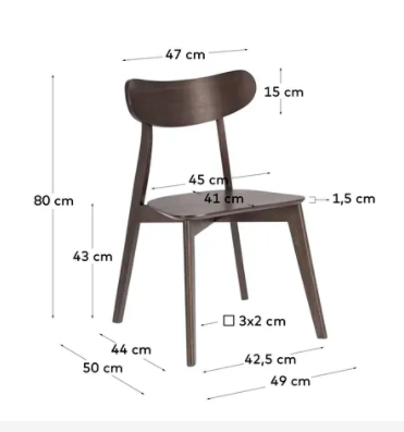 Silla Marsella chapada de fresno y madera maciza de caucho