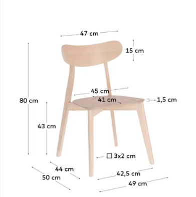 Silla Marsella roble resplado curvo