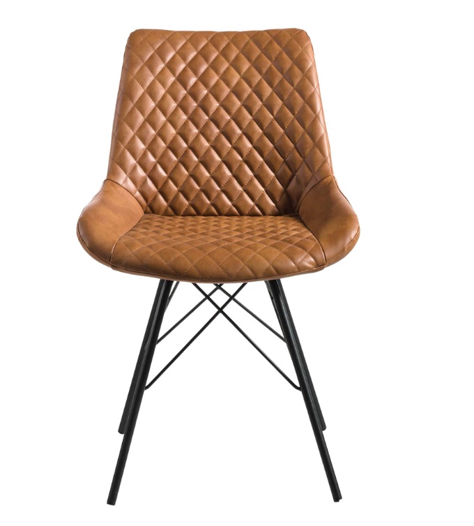 Silla Montreal ecopiel marron acero negro