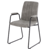 Silla con brazos Naomi efecto cuero gris claro