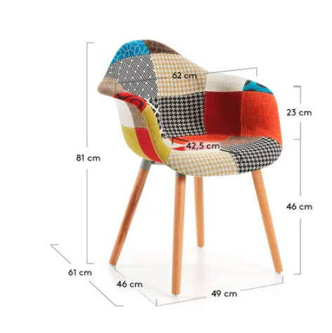 Silla patchwork multicolor