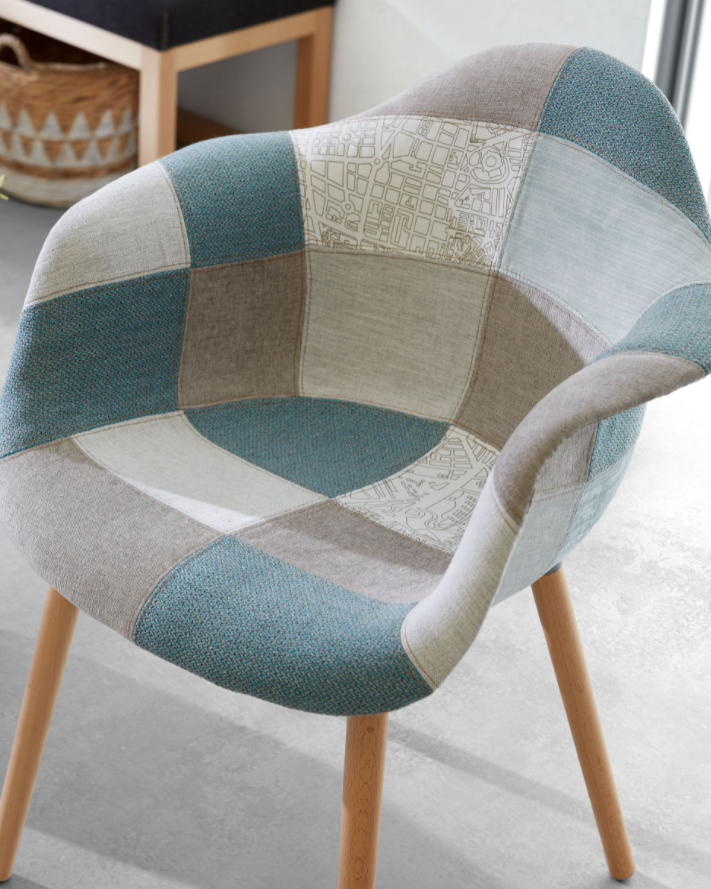 Silla patchwork azul