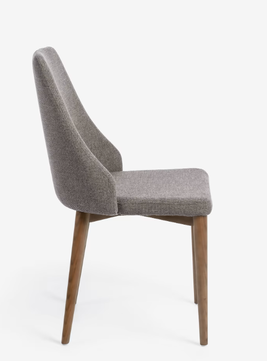 Silla nau nordica gris claro y madera de fresno oscuro