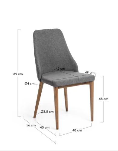 Silla nau nordica gris oscuro y madera de fresno oscuro