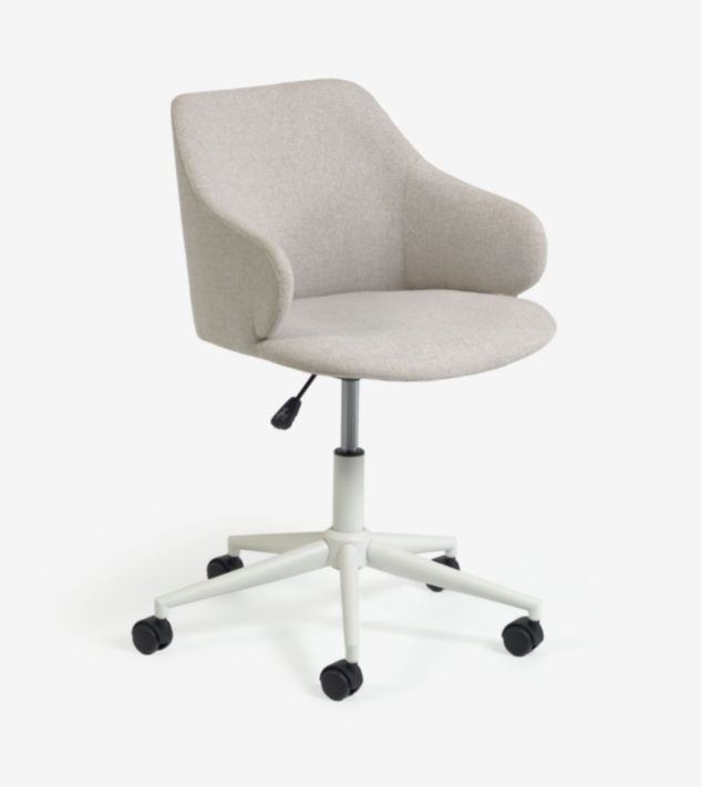 Silla de oficina Alba asiento giratorio gris claro