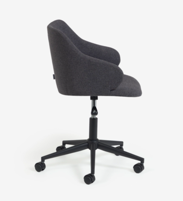 Silla de oficina Alba asiento giratorio gris oscuro