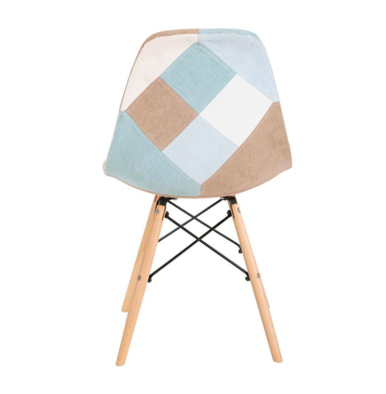 Silla patchwork Karen azul