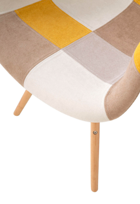 Silla patchwork tipo sillón Sofie mostaza