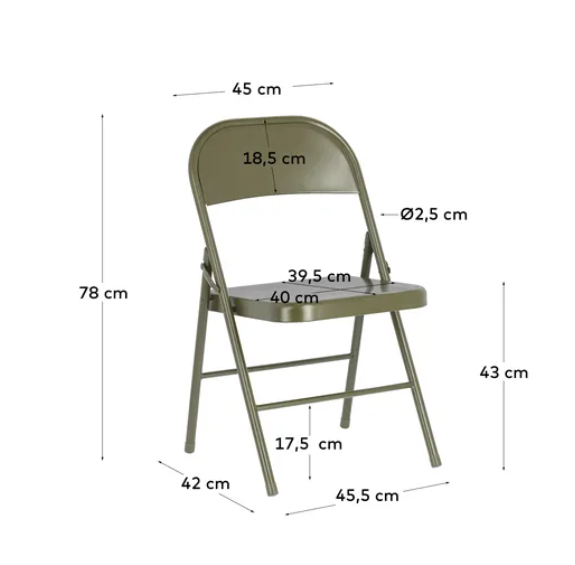 Silla plegable Wendy metal verde oscuro