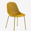 Silla Queen polipropileno y acero amarillo